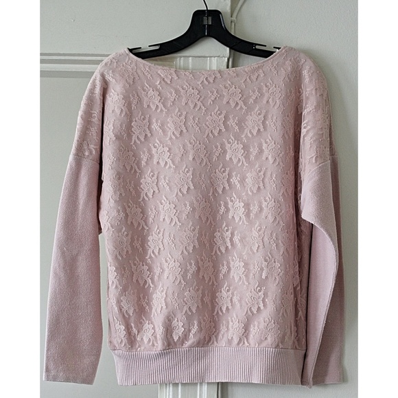 Gunne Sax - Vintage 1970s (Original Tag) Lace Sweatshirt, Pink, Med - Picture 6 of 9